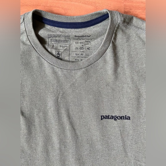 Patagonia Long Sleeve P-6 Logo Responsibili-Tee T-Shirt Men’s L Sage/Army Green - Picture 4 of 6